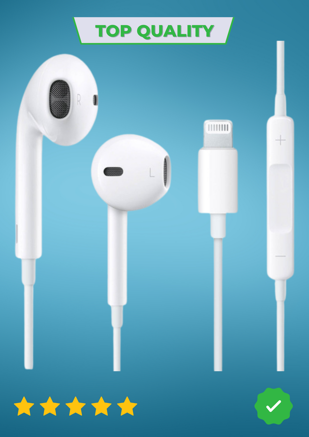 Lightning port earphone