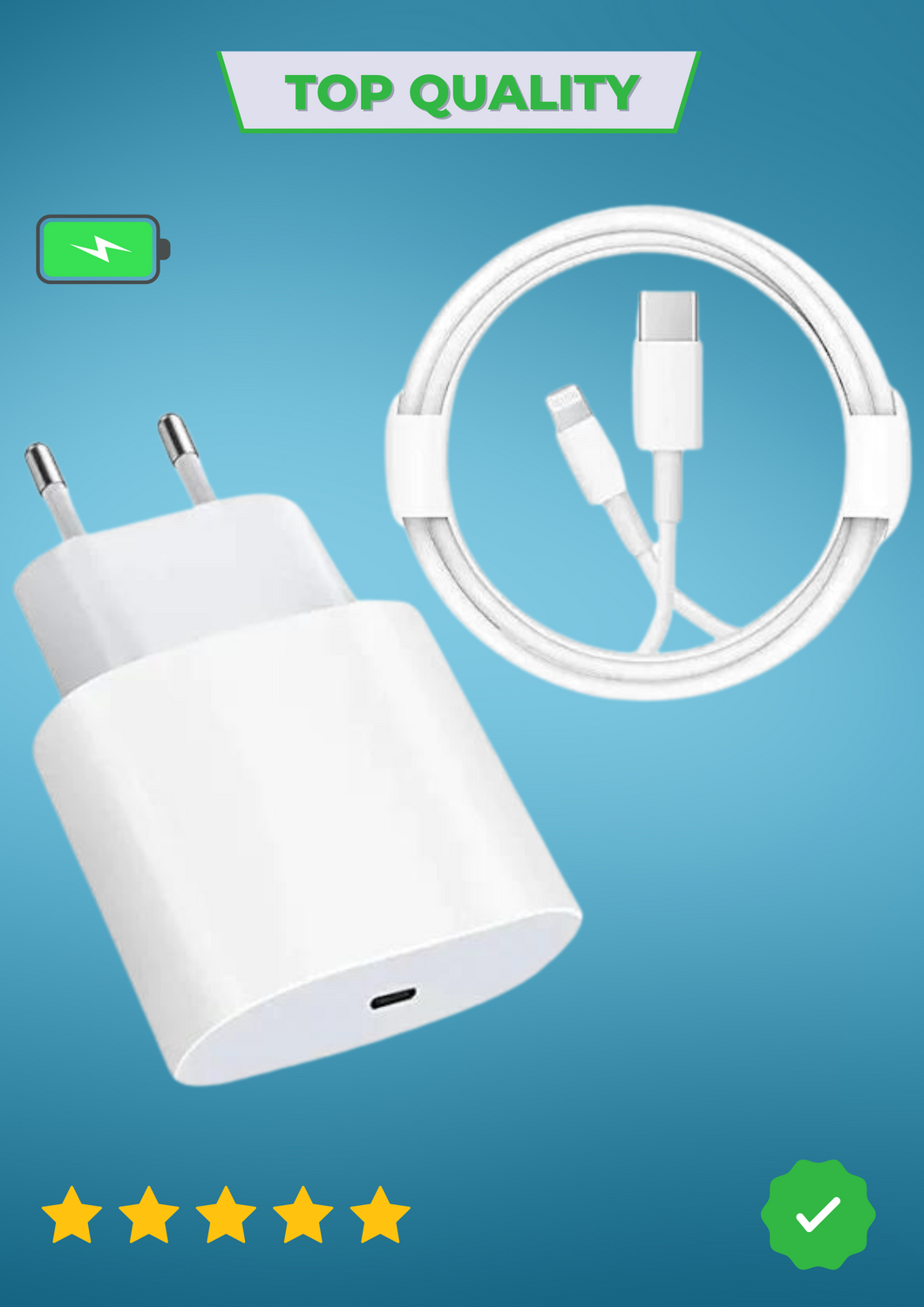 Complete fast charger for iPhone